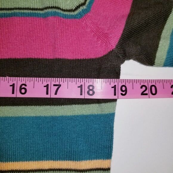 Cherokee Size Large VTG Cotton Blend Stripe Button Down Cardigan Sweater - Picture 7 of 11